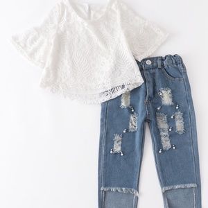 White Lace Tunic & Denim Set